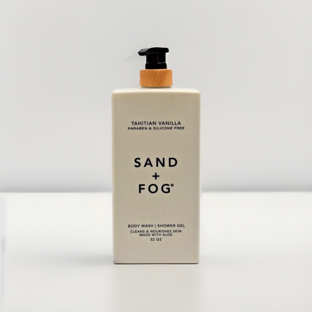 SAND + FOG Vanilla Sandalwood Shower Gel Body Wash Pump Dispenser 32 oz New